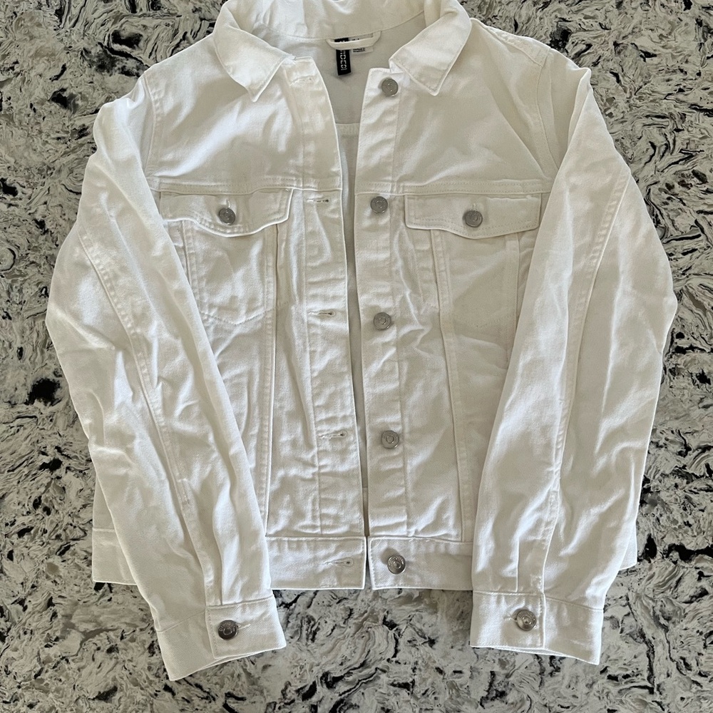 H&M White Button-Up Jacket - S